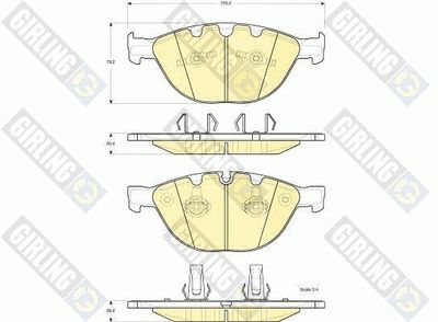 6115582 GIRLING Комплект тормозных колодок, дисковый тормоз