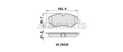 AA0244 BRAXIS Комплект тормозных колодок, дисковый тормоз