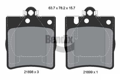 BPD1253 BENDIX Braking Комплект тормозных колодок, дисковый тормоз