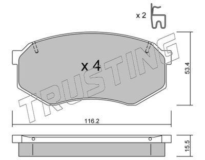 4870 TRUSTING Комплект тормозных колодок, дисковый тормоз