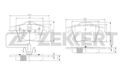 BS1143 ZEKKERT Комплект тормозных колодок, дисковый тормоз