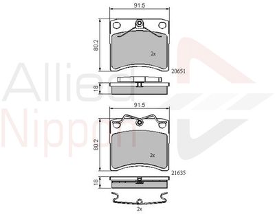 ADB0953 COMLINE Комплект тормозных колодок, дисковый тормоз