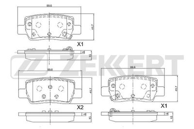 BS1123 ZEKKERT Комплект тормозных колодок, дисковый тормоз