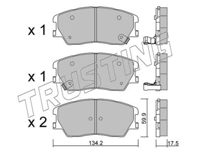 13050 TRUSTING Комплект тормозных колодок, дисковый тормоз