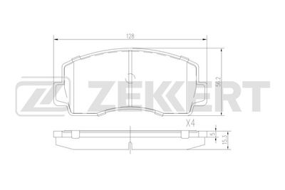 BS3028 ZEKKERT Комплект тормозных колодок, дисковый тормоз