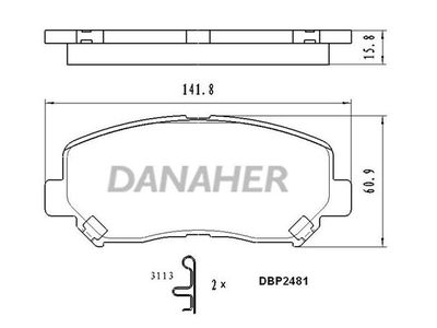 DBP2481 DANAHER Комплект тормозных колодок, дисковый тормоз