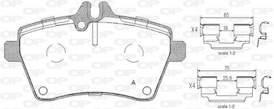 BPA114400 OPEN PARTS Комплект тормозных колодок, дисковый тормоз