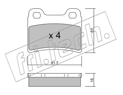 5510 fri.tech. Комплект тормозных колодок, дисковый тормоз