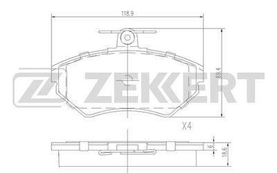 BS2387 ZEKKERT Комплект тормозных колодок, дисковый тормоз