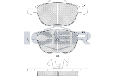 181617399 ICER Комплект тормозных колодок, дисковый тормоз