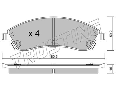 7150 TRUSTING Комплект тормозных колодок, дисковый тормоз