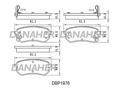 DBP1976 DANAHER Комплект тормозных колодок, дисковый тормоз