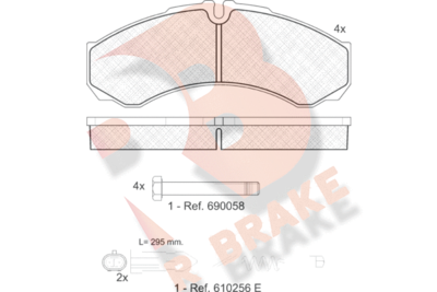 RB1208200 R BRAKE Комплект тормозных колодок, дисковый тормоз