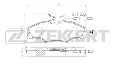 BS2878 ZEKKERT Комплект тормозных колодок, дисковый тормоз