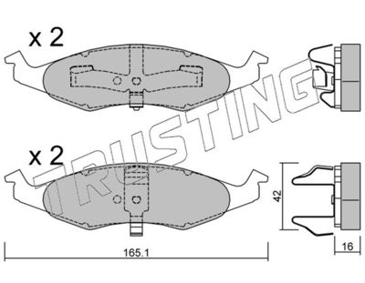 7290 TRUSTING Комплект тормозных колодок, дисковый тормоз