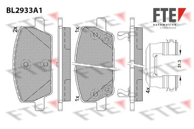 BL2933A1 FTE Комплект тормозных колодок, дисковый тормоз