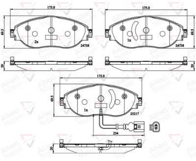 ADB12201 COMLINE Комплект тормозных колодок, дисковый тормоз