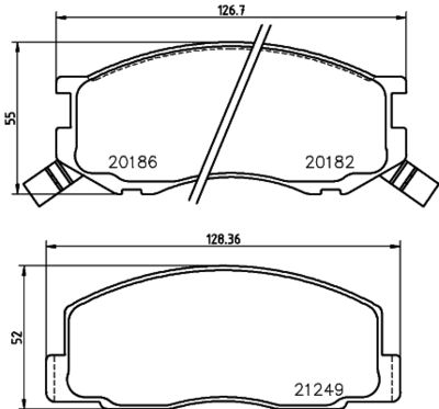 8DB355026761 HELLA Комплект тормозных колодок, дисковый тормоз