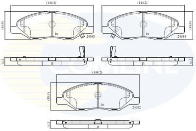 CBP36044 COMLINE Комплект тормозных колодок, дисковый тормоз