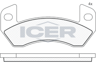 181873 ICER Комплект тормозных колодок, дисковый тормоз