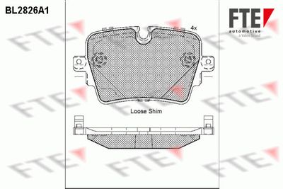 BL2826A1 FTE Комплект тормозных колодок, дисковый тормоз