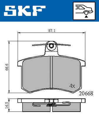 VKBP90606 SKF Комплект тормозных колодок, дисковый тормоз