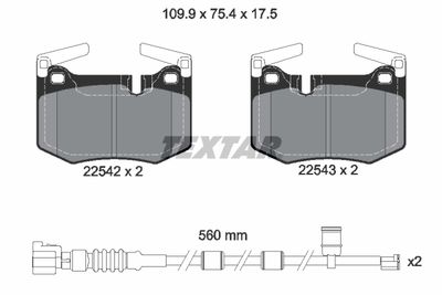 2254201 TEXTAR Комплект тормозных колодок, дисковый тормоз