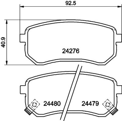 8DB355028361 HELLA PAGID Комплект тормозных колодок, дисковый тормоз