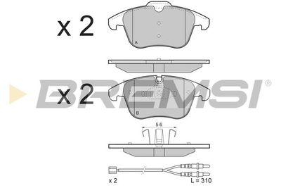 BP3487 BREMSI Комплект тормозных колодок, дисковый тормоз