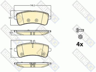 6120791 GIRLING Комплект тормозных колодок, дисковый тормоз