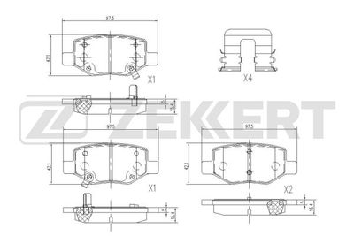 BS1177 ZEKKERT Комплект тормозных колодок, дисковый тормоз