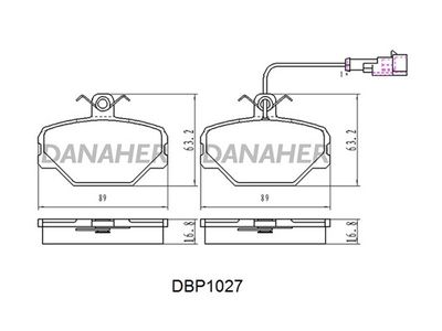 DBP1027 DANAHER Комплект тормозных колодок, дисковый тормоз