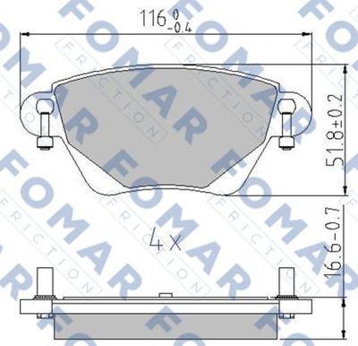 FO815381 FOMAR Friction Комплект тормозных колодок, дисковый тормоз