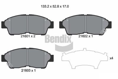 BPD1486 BENDIX Braking Комплект тормозных колодок, дисковый тормоз