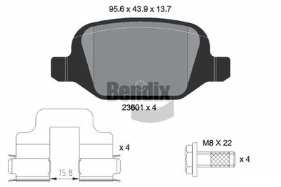 BPD1226 BENDIX Braking Комплект тормозных колодок, дисковый тормоз