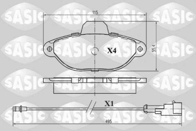 6216010 SASIC Комплект тормозных колодок, дисковый тормоз