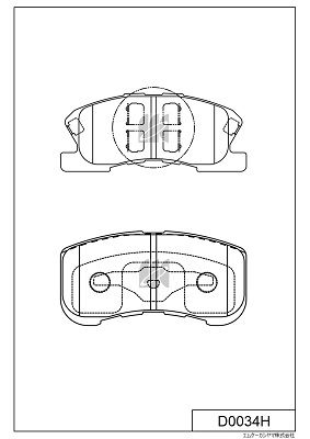 D0034H MK Kashiyama Комплект тормозных колодок, дисковый тормоз