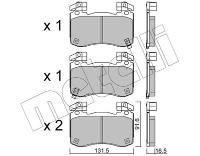 2213060 METELLI Комплект тормозных колодок, дисковый тормоз
