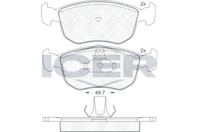 181151 ICER Комплект тормозных колодок, дисковый тормоз