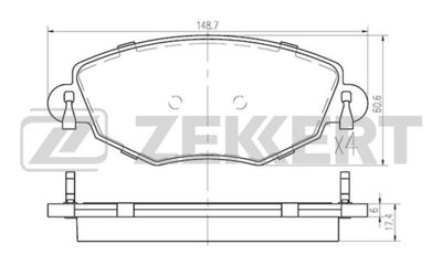 BS1673 ZEKKERT Комплект тормозных колодок, дисковый тормоз