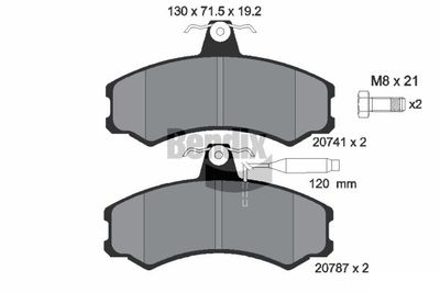 BPD1722 BENDIX Braking Комплект тормозных колодок, дисковый тормоз