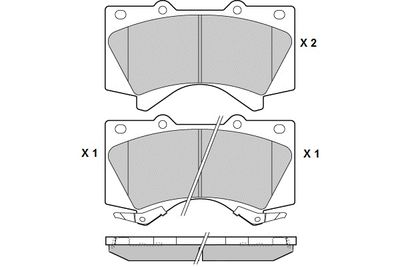 121381 E.T.F. Комплект тормозных колодок, дисковый тормоз