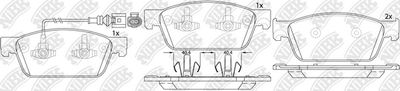 PN33001W NiBK Комплект тормозных колодок, дисковый тормоз