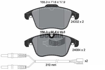 BPD1135 BENDIX Braking Комплект тормозных колодок, дисковый тормоз