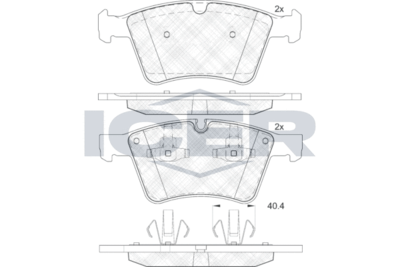 182086 ICER Комплект тормозных колодок, дисковый тормоз