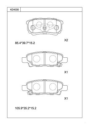 KD4030 ASIMCO Комплект тормозных колодок, дисковый тормоз