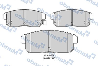 MBF015206 MANDO Комплект тормозных колодок, дисковый тормоз