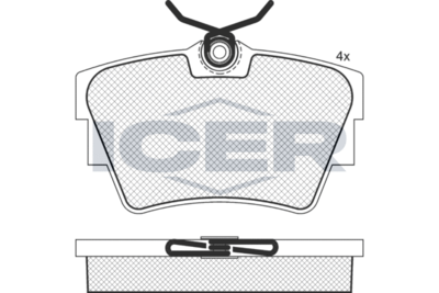 141316 ICER Комплект тормозных колодок, дисковый тормоз