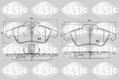 6216067 SASIC Комплект тормозных колодок, дисковый тормоз