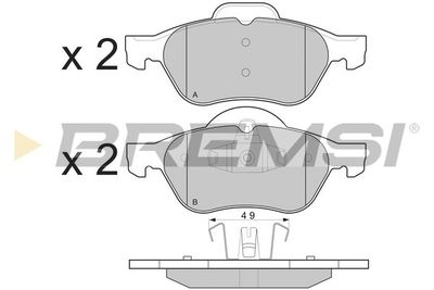 BP3264 BREMSI Комплект тормозных колодок, дисковый тормоз